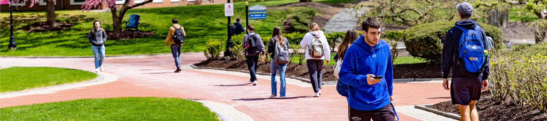 Students walking on campus