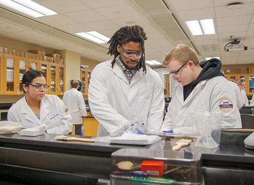 Students in pharmacy lab