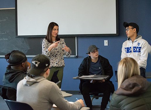 Students in class with professor