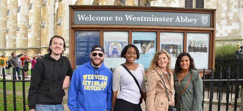 westminster abbey sign group photo