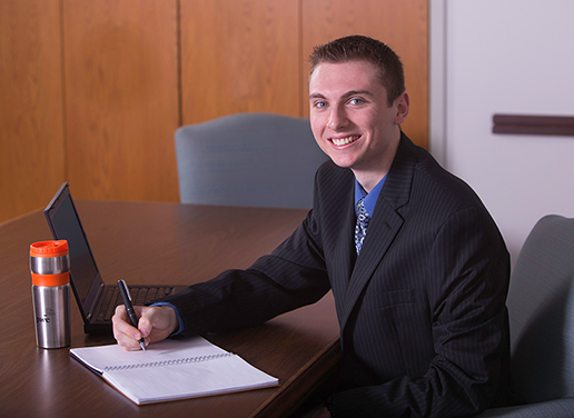 Male student at desk