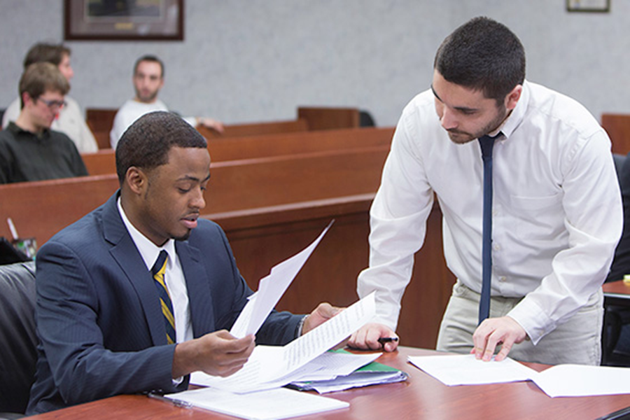 Law students in court room