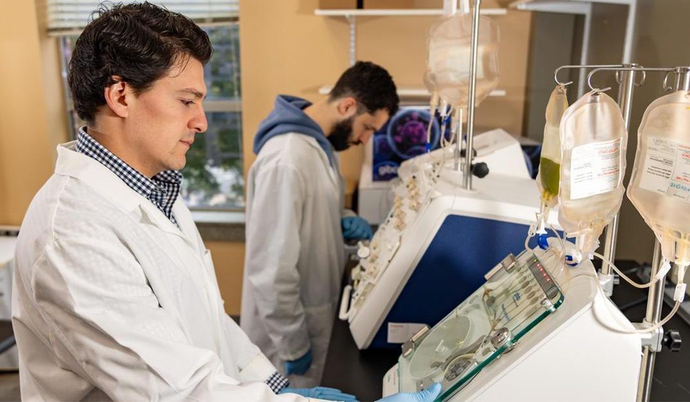 Student in science lab