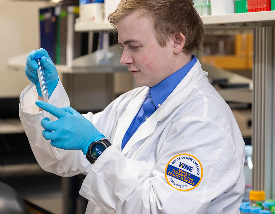 Student in science lab