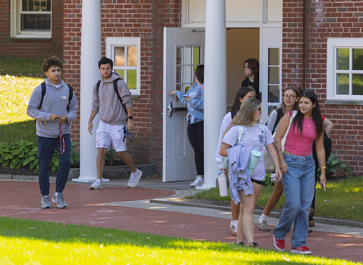 Students walking on campus