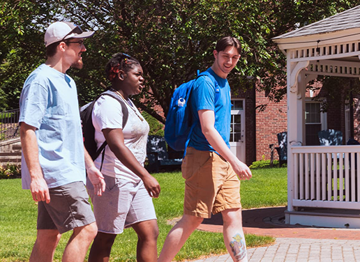 Students walking on campus