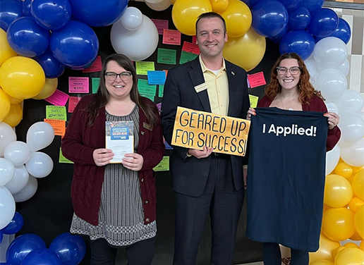 Three admissions counselors