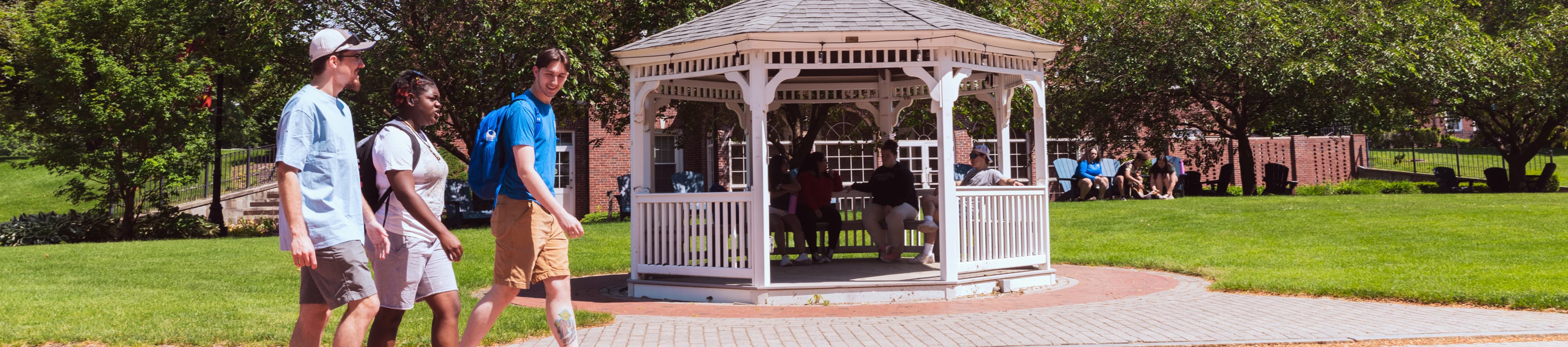 Students walking on campus