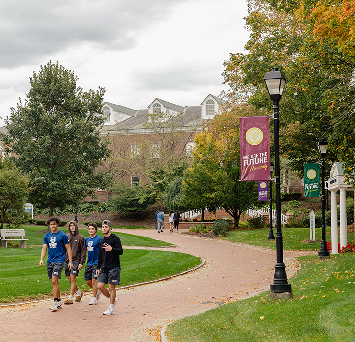 Students walking on campus