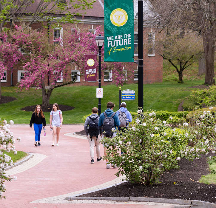 Students walking on campus