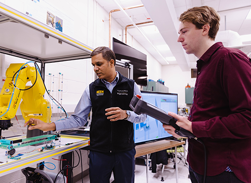 Mentor and student in engineering lab