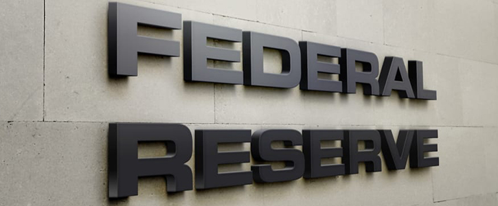 Photo of the Federal Reserve building sign