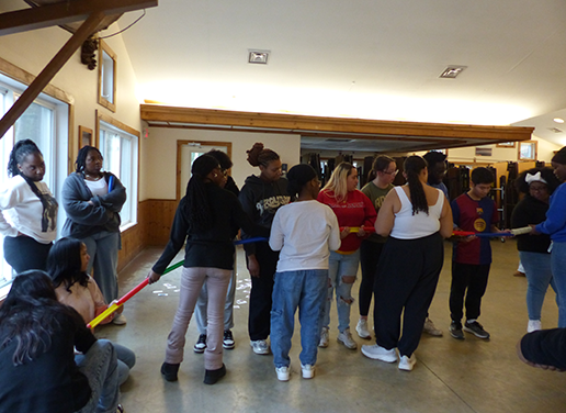 Students at retreat