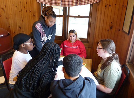Students at retreat