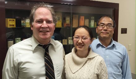 Chair and Professor of Pharmacy Practice Anthony Zimmermann, Qingqing (Tina) Zhao, Clinical Assistant Professor of Acute Care Dr. Shusen Sun