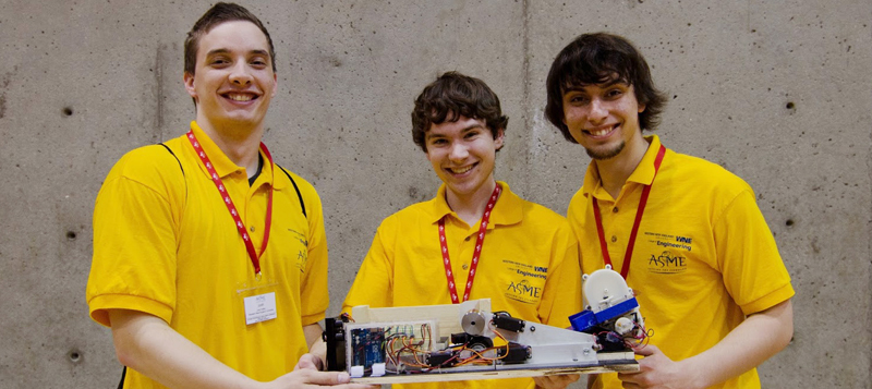 students Josh Holley, Zach Kusnierz, and Adam Testa