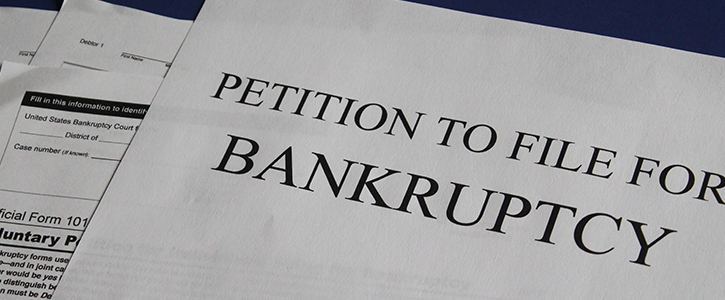 Legal papers for filing for Bankruptcy