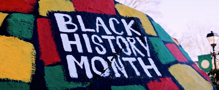 The WNE Rock painted for Black History Month