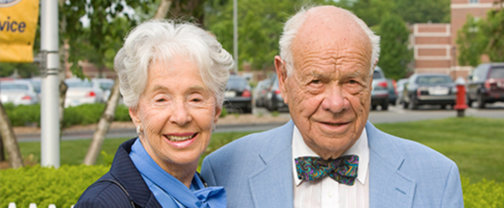 Photo of Pres and Helen Blake on Campus.