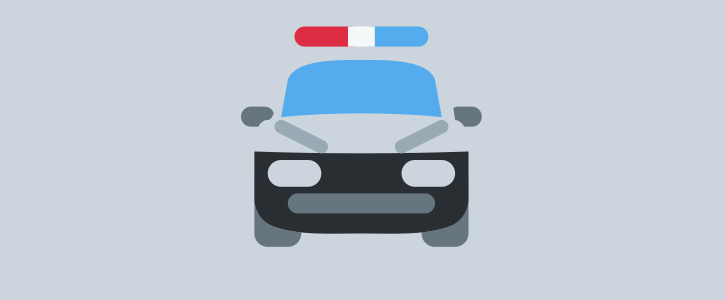 Stuff-a-cruiser logo - stylized police car.