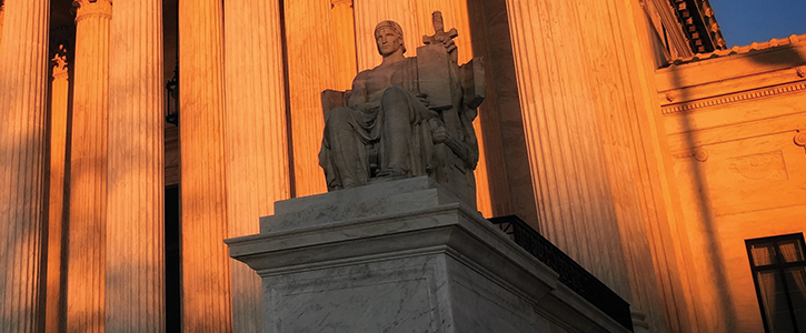 The Authority of the Law statue in front of the US Supreme Court building - Washington, DC 