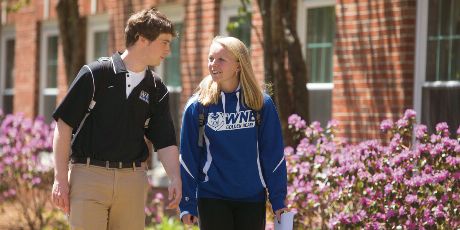 Students walking on campus