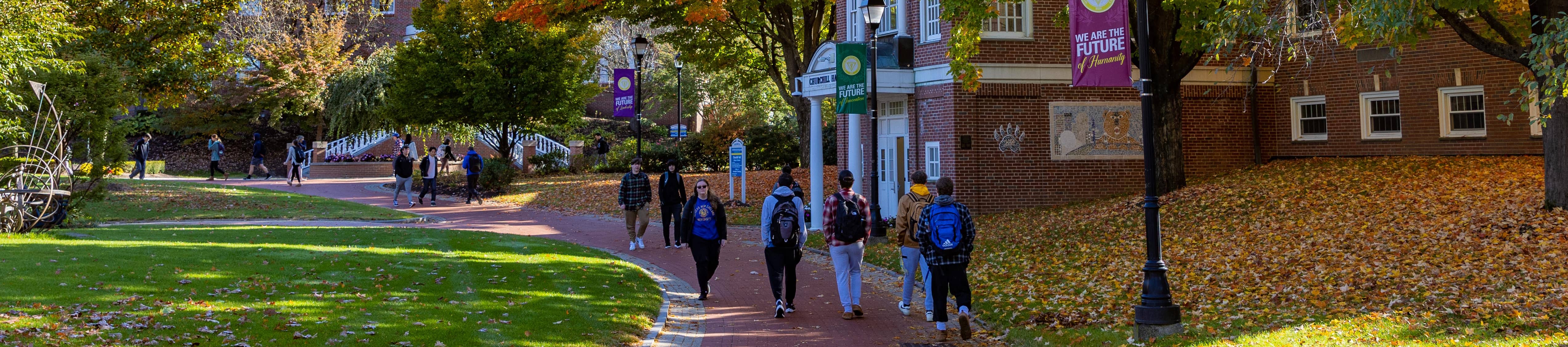 Students walking on campus