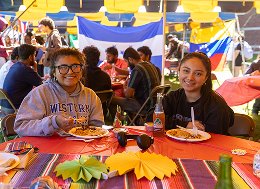 Students at Latin Food Fest