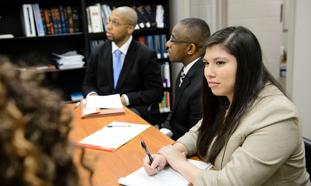 Students assisting with Small Business Legal Clinic