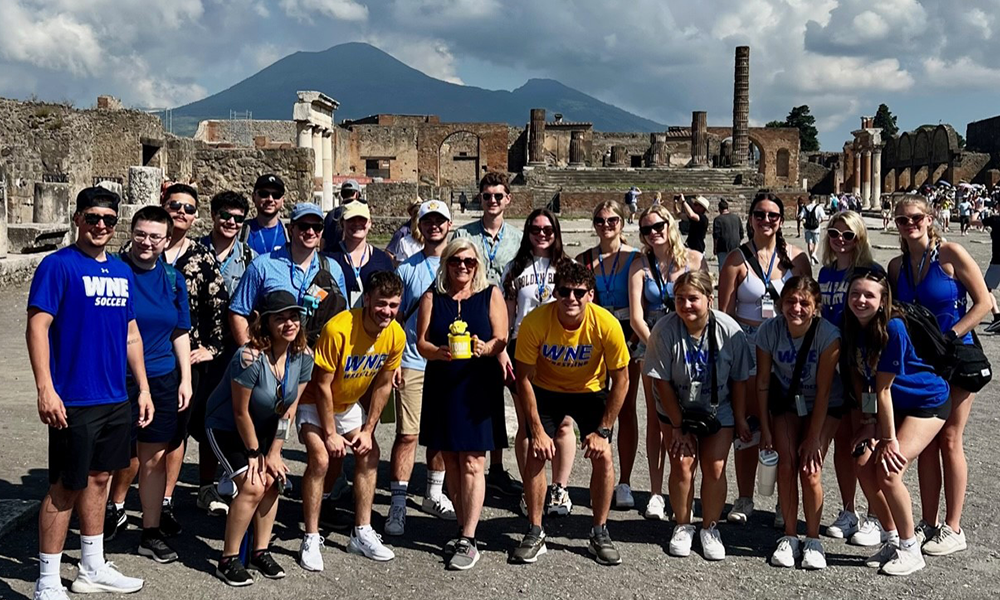 Study Abroad students in Pompeii