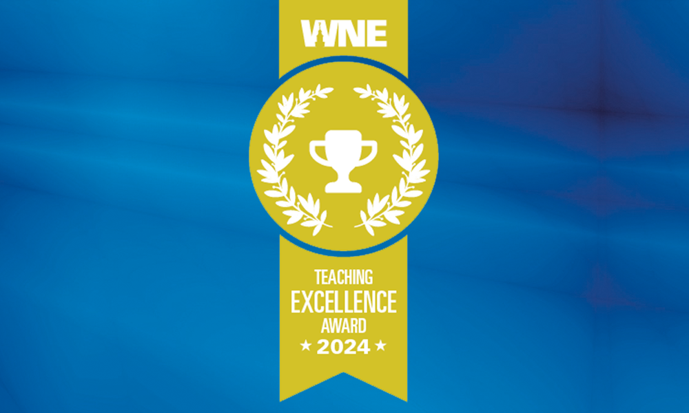 2024 Teaching Excellence Award logo on blue background