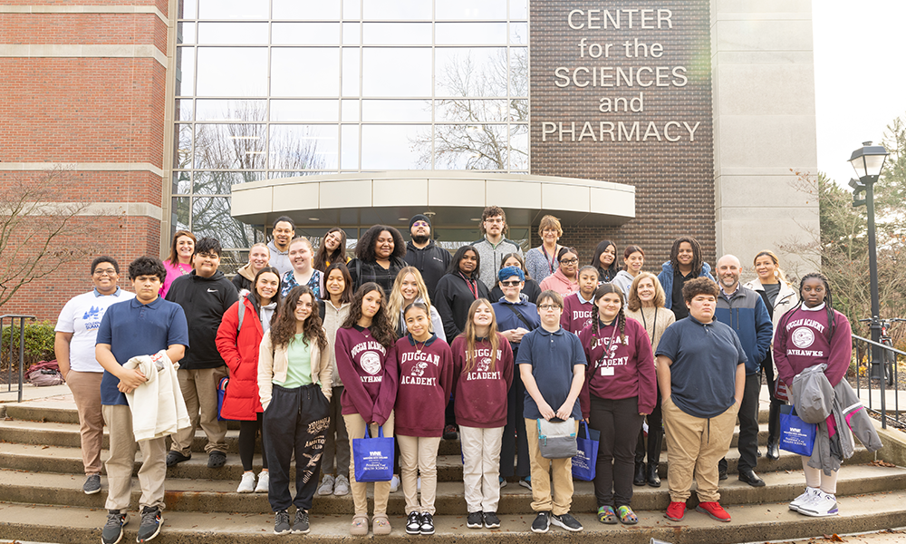 Duggan Academy students visit the WNE College of Pharmacy and Health Sciences