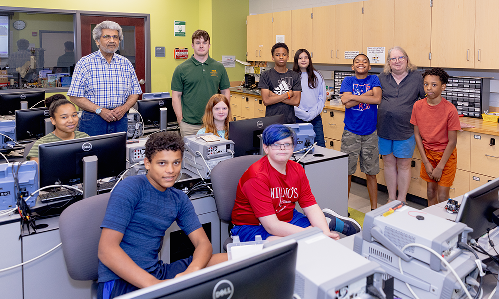 2024 Engineering Robotics camp participants led by Dr. Magotra and assisted by Duggan Academy teachers.