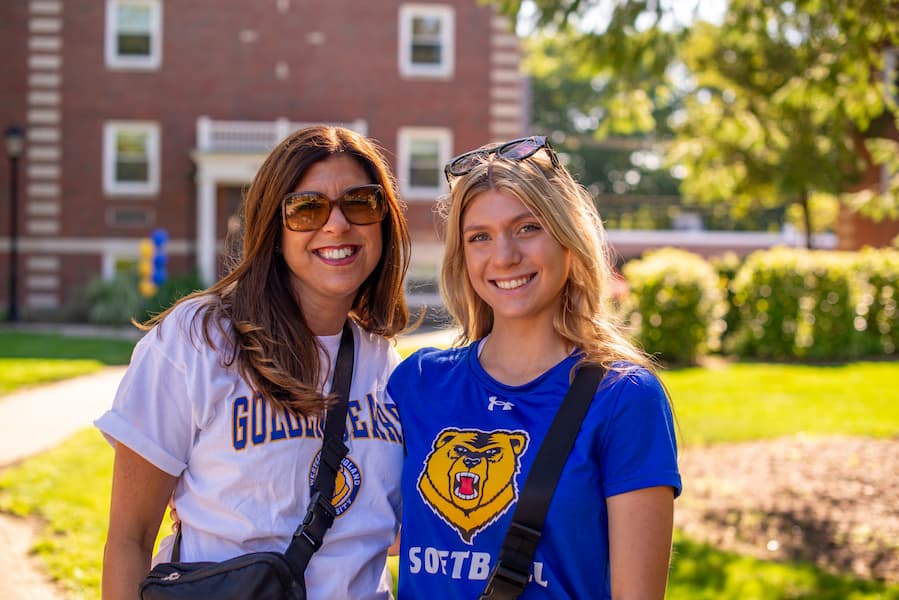 WNE student and parent on move-in day