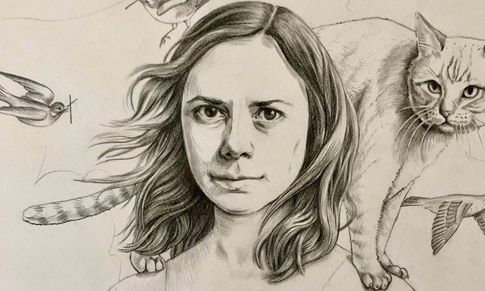 Artist illustration of poet Sara Nicholson