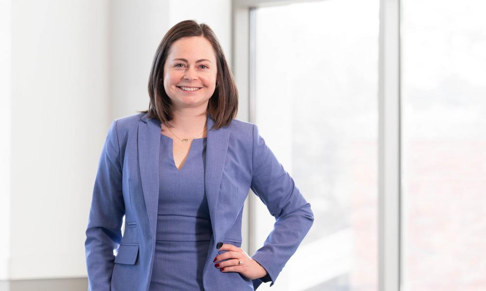 Professional photo of Margaret Boyle in lavender suit.