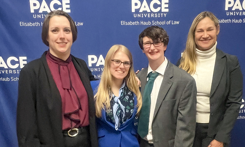 Standing L to R: Sierra Sellers, Tiffany Thibodau, Bren Chaisson and Prof. Julie Steiner 