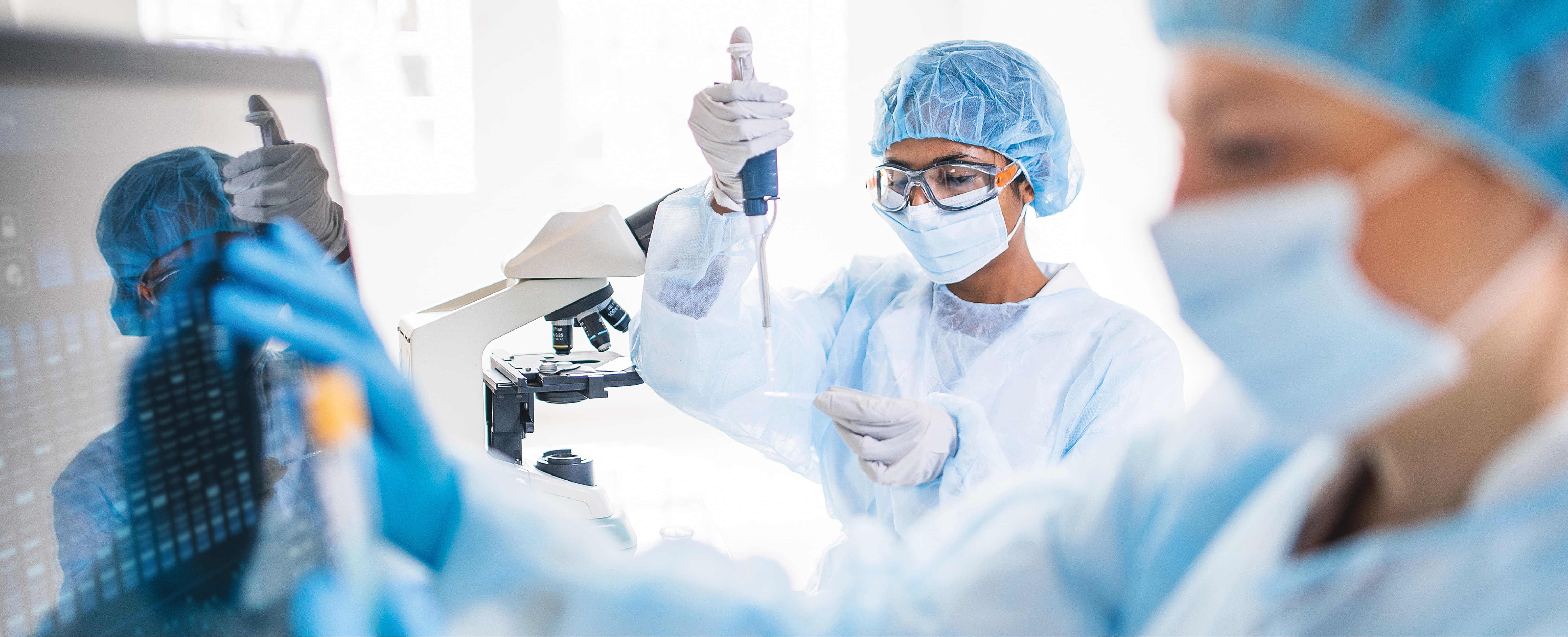 Scientist working in lab