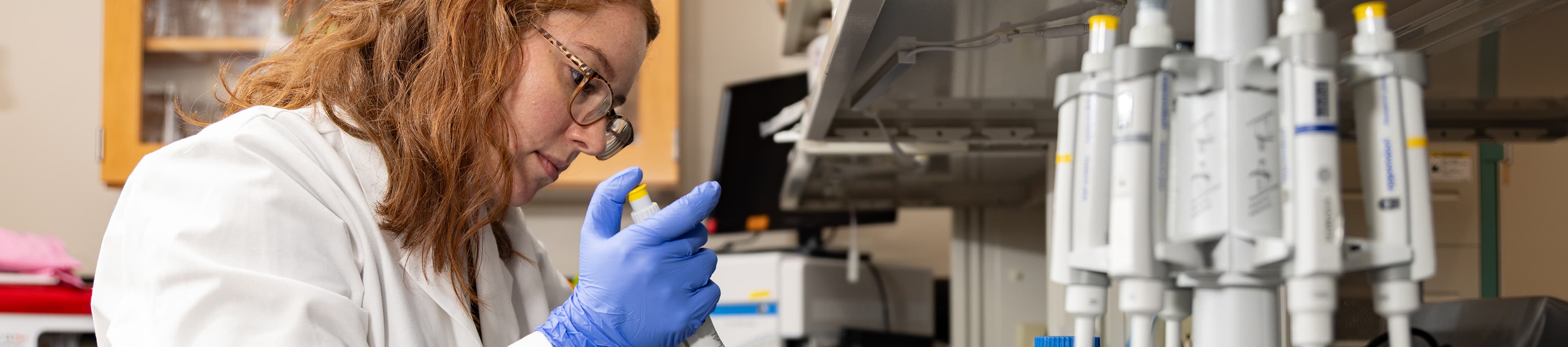 Student in pharmacy lab