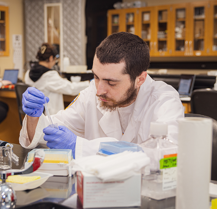 Student in pharmacy lab