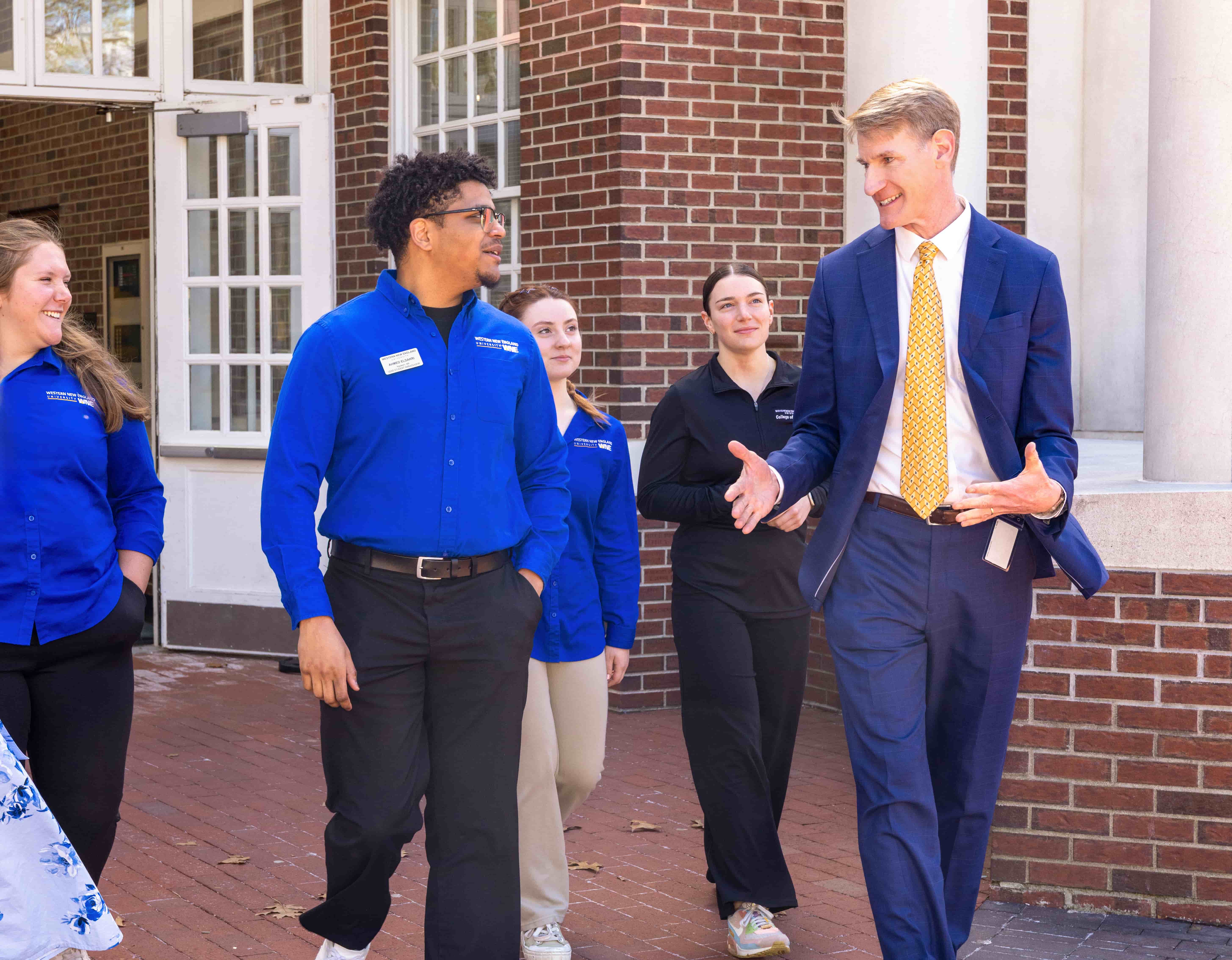 President Hartman with students