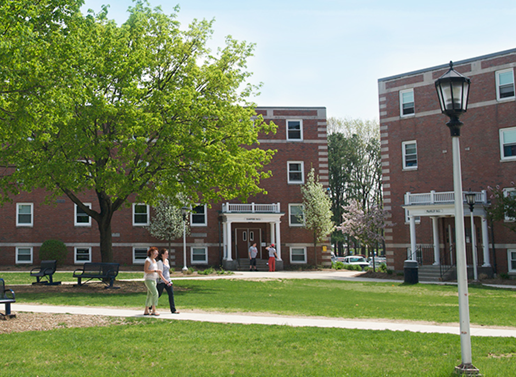 Students outside in the Quad