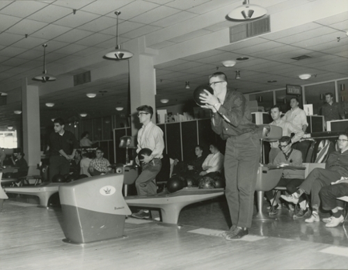 The bowling team in action, undated