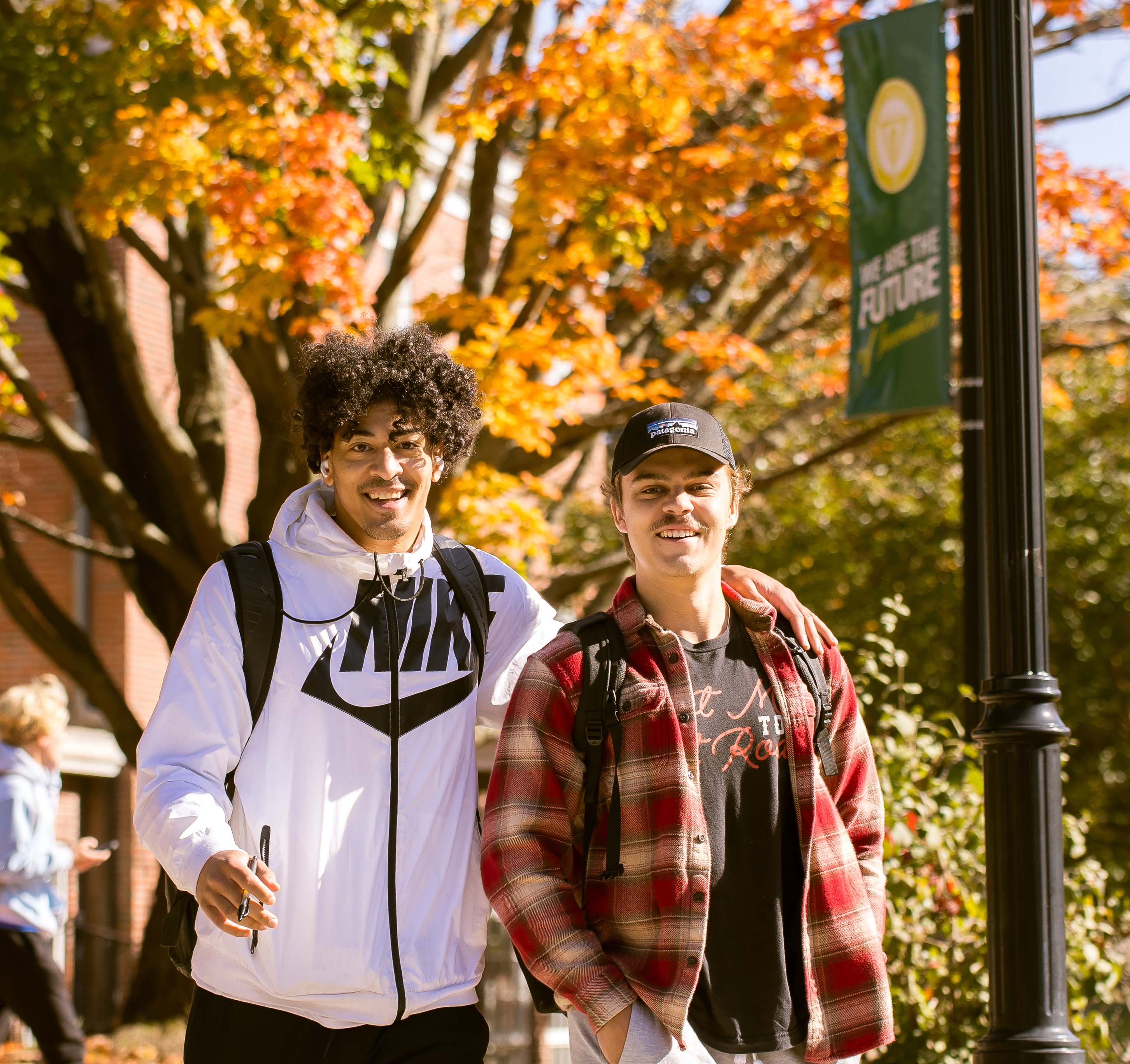 Students enjoying fall day on campus